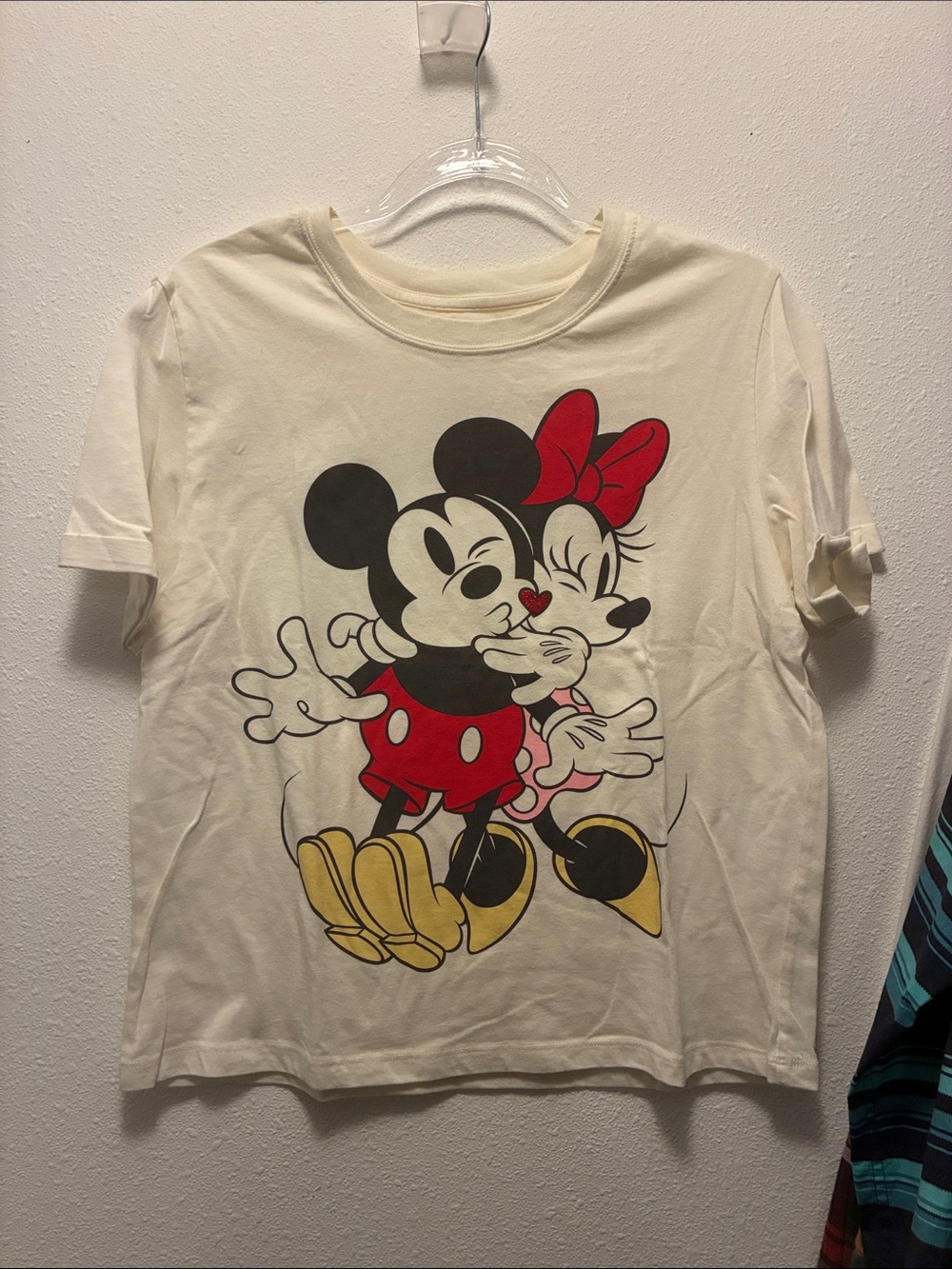 Disney Cream Mickey & Minnie Short Sleeve Graphic Tee